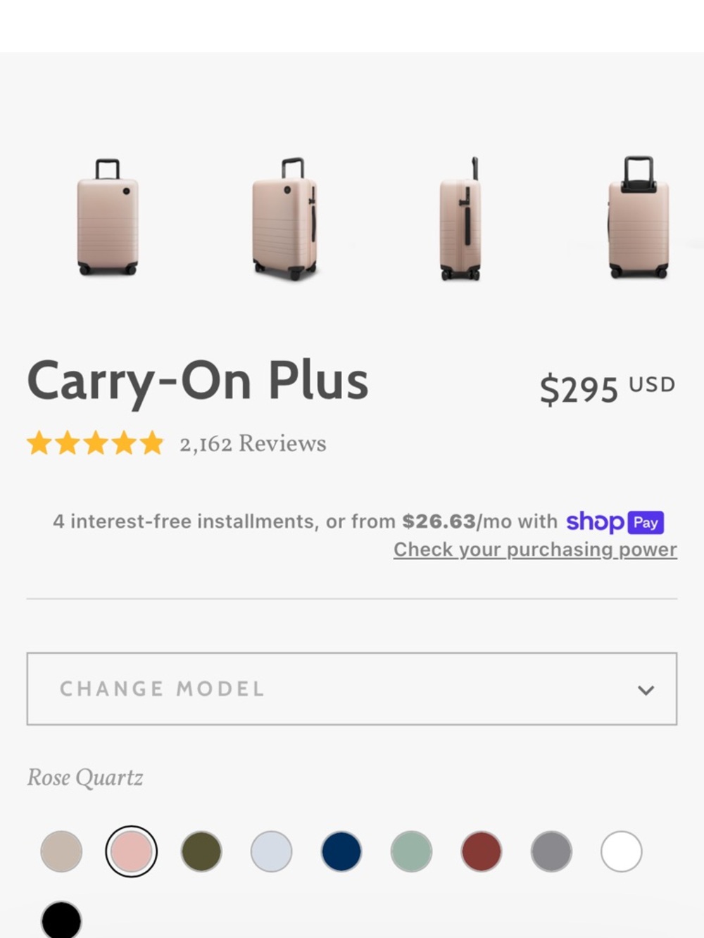 Carry-On Plus Luggage - Rose Quartz